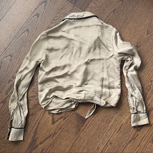 Aritzia Brown Wilfred Tie Front Blouse - Picture 5 of 5